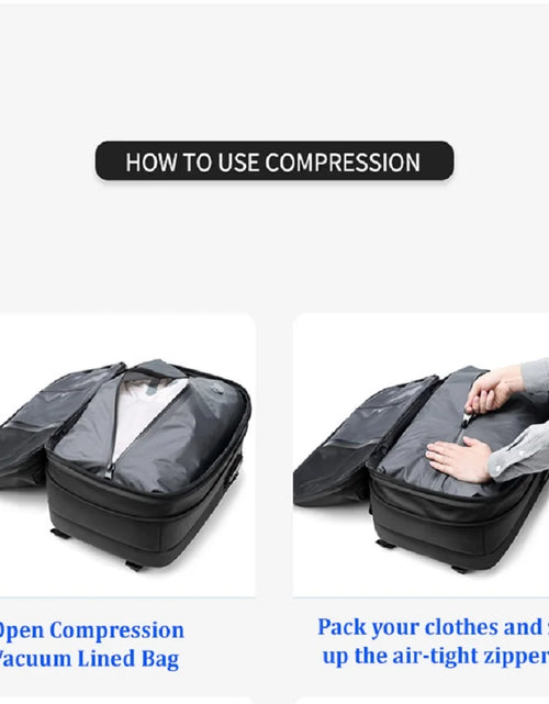Load image into Gallery viewer, Men Travel Backpack Vacuum Compression 17 Inch Laptop Backpack Business Large Capacity School Backpack Expanded Hiking Backpack
