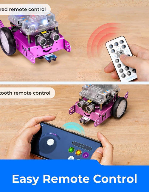 Load image into Gallery viewer, Mbot Robot Kit, STEM Projects for Kids Ages 8-12 Learn to Code with Scratch Arduino, Robot Kit for Kids, STEM Toys for Kids,Computer Programming for Beginners Gift for Boys and Girls 8 Pink
