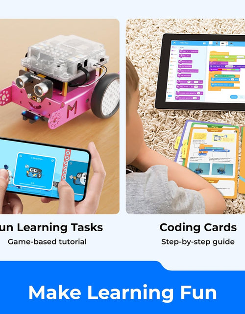 Load image into Gallery viewer, Mbot Robot Kit, STEM Projects for Kids Ages 8-12 Learn to Code with Scratch Arduino, Robot Kit for Kids, STEM Toys for Kids,Computer Programming for Beginners Gift for Boys and Girls 8 Pink

