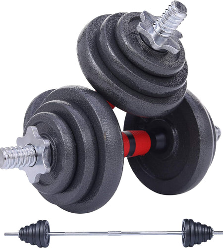 Adjustable Dumbbells, Barbell Weight Set, Dumbbell Set, Weights Adjustable 22/33/44/66/105 Lbs Home Gym 2 in 1, Anti-Slip Handle, All-Purpose, Office, Fitness
