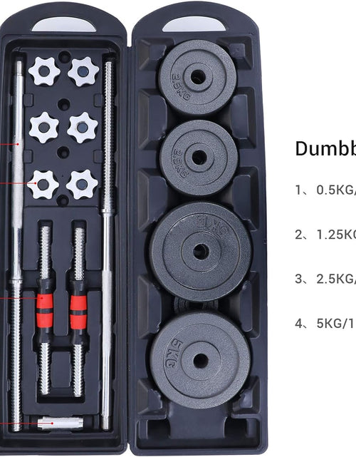 Load image into Gallery viewer, Adjustable Dumbbells, Barbell Weight Set, Dumbbell Set, Weights Adjustable 22/33/44/66/105 Lbs Home Gym 2 in 1, Anti-Slip Handle, All-Purpose, Office, Fitness

