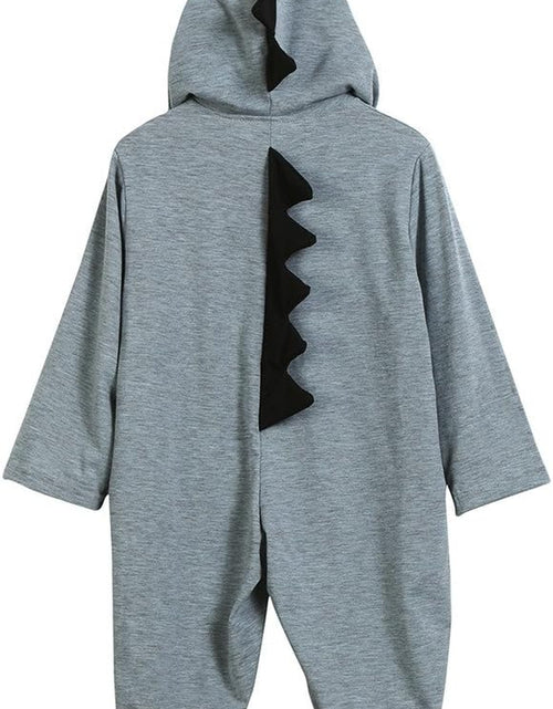 Load image into Gallery viewer, 0-18 Months Cute Newborn Infant Baby Boy Girl 3D Dinosaur Hooded Romper Jumpsuit Outfits Clothes (Gray-1, 12-18 Months)
