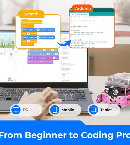 Mbot Robot Kit, STEM Projects for Kids Ages 8-12 Learn to Code with Scratch Arduino, Robot Kit for Kids, STEM Toys for Kids,Computer Programming for Beginners Gift for Boys and Girls 8 Pink